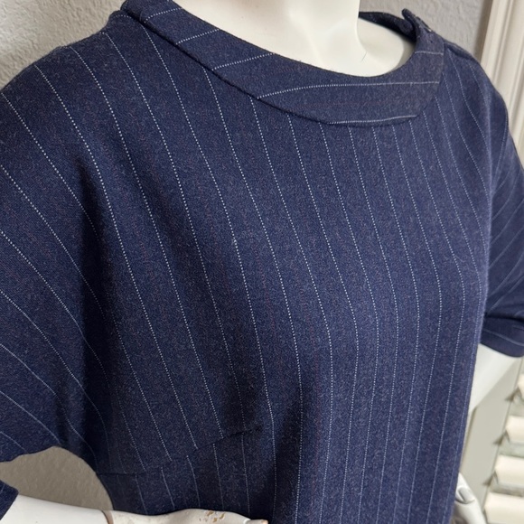 Vintage Navy Pinstripe Midi Dress - Picture 3 of 5